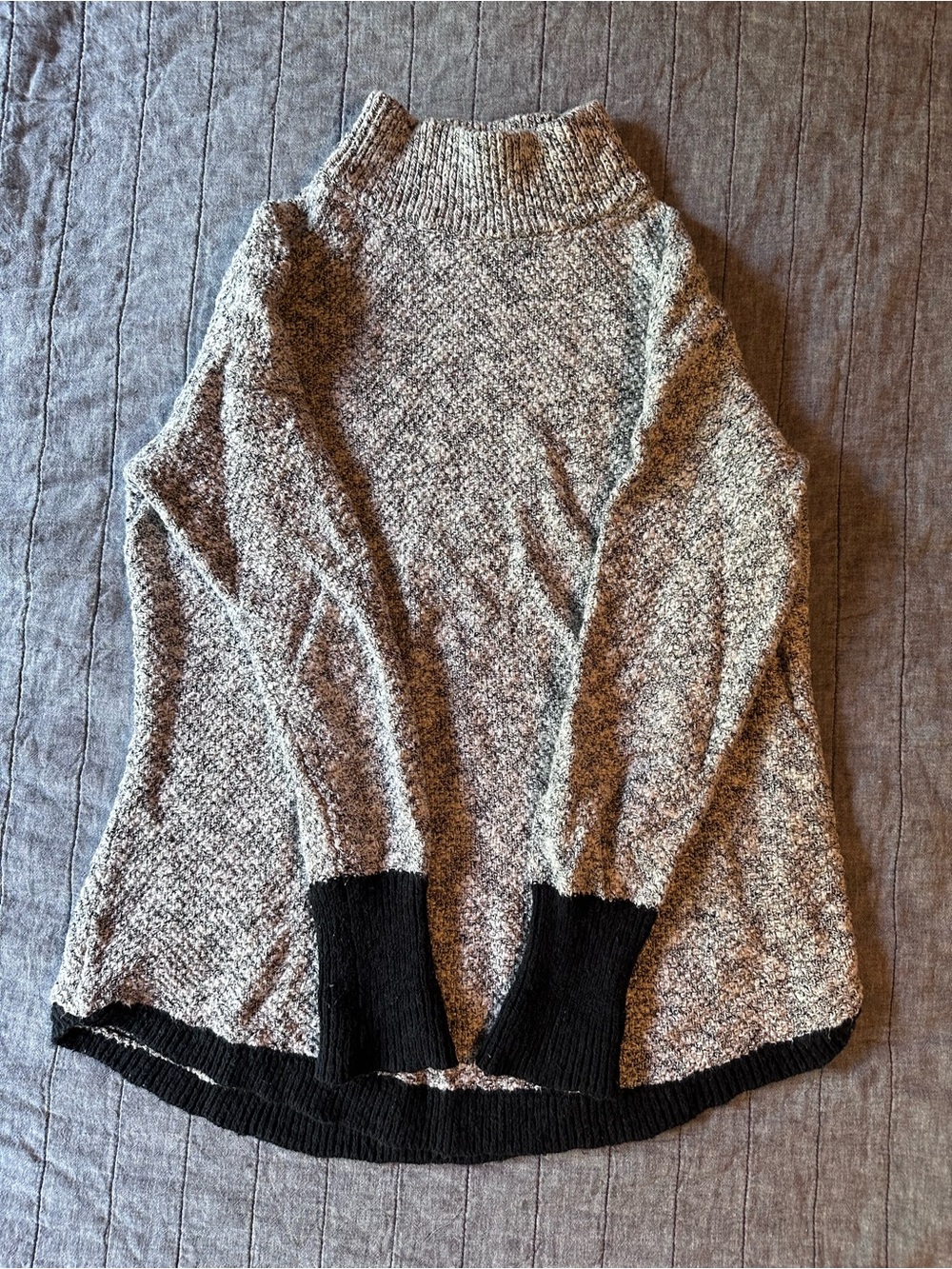 L.L. Bean Marled Gray Mock Neck Sweater